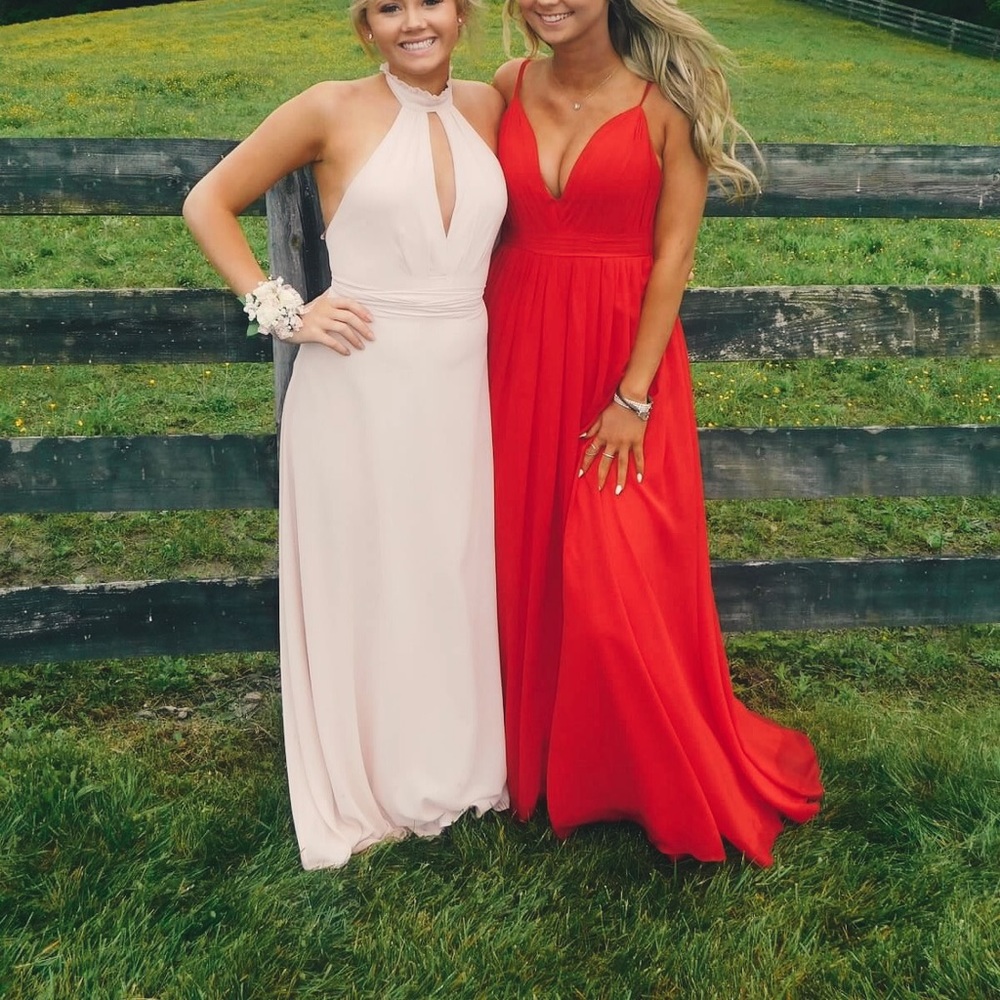 Light pink prom dress